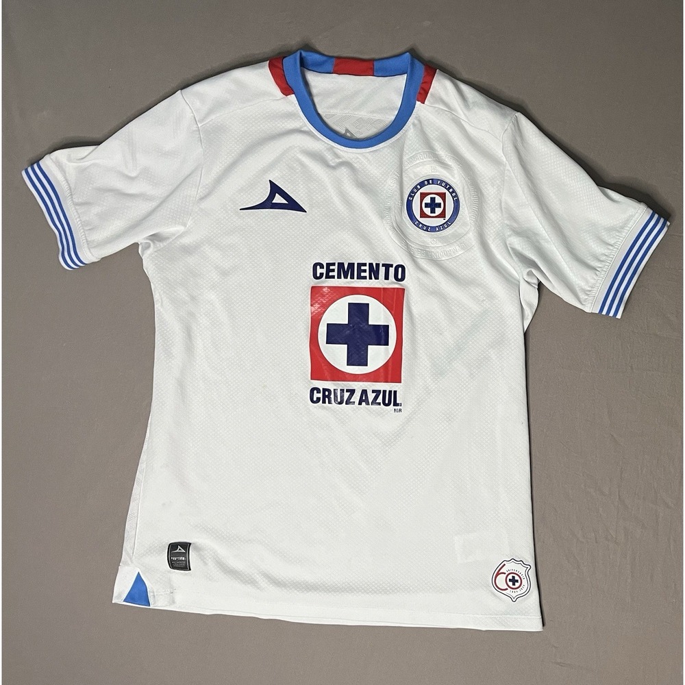 Pirma Cruz Azul Away Futbol Soccer Jersey Men's Medium White Cemento Caliente